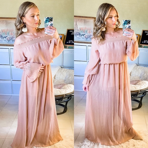 Show Me Your MuMu Dresses & Skirts - Show Me Your Mumu Off-the-Shoulder Maxi Dress Pink